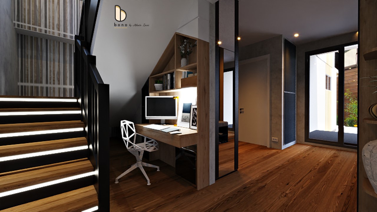 Office under stairs